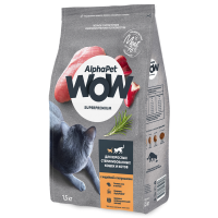 AlphaPet WOW для кошек стерилизованных индейка потрошки 1,5 кг