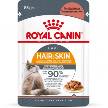 Royal Canin Hair & Skin Care, для кожи и шерсти кошек (соус), 85 г