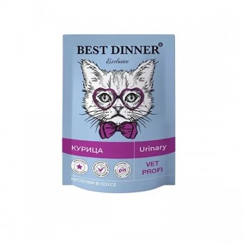 Best Dinner Vet Profi Urinary для кошек, курица, кусочки в соусе (при МКБ), 85 г