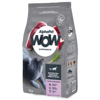 AlphaPet WOW для кошек утка потрошки 1,5 кг