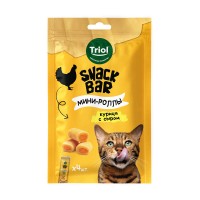 Лакомство д/кошек Triol Snack Bar, мини-роллы с  курицей и сыром, 40 г