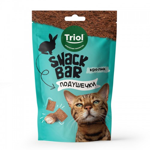 Лакомство д/кошек Triol Snack Bar, мини-подушечки с начинкой из кролика, 30 г Лакомство д/кошек Triol Snack Bar, мини-подушечки с начинкой из кролика, 30 г