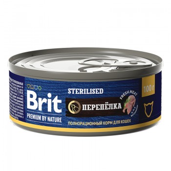 Brit Premium by Nature, конс. для кошек стерилизованных с мясом перепёлки 100 г