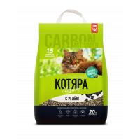 Наполнитель минеральный Котяра, комкующийся с угольным фильтром 20 л
