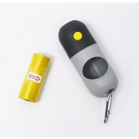 Контейнер Rich Breed с фонариком с гигиеническими пакетами (+15 пакетов), 4х11, серый