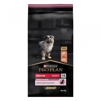 Pro Plan Medium Puppy, для щенков средних пород, лосось, 12 кг