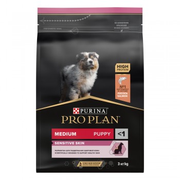 Pro Plan Medium Puppy, для щенков средних пород, лосось, 3 кг