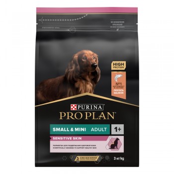 Pro Plan Small Adult, для взрослых собак мелких пород, лосось, 3,0 кг