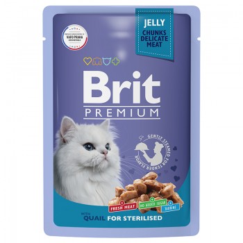 Brit Premium пауч д/стерилизованных кошек и котов, с перепелкой в желе, 85 г