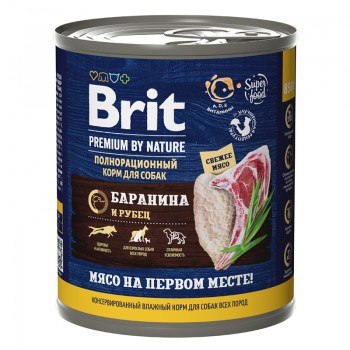 Brit Premium by Nature, консервы д/собак, баранина и рубец, 850 г