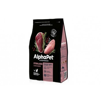 AlphaPet Superpremium для кошек стерилизованных утка индейка 7 кг
