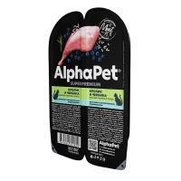AlphaPet для кошек с чув. пищ. кролик черника мясные кусочки в соусе 80 г