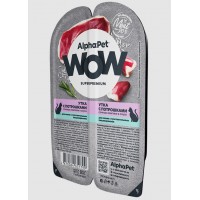 AlphaPet WOW для кошек с чув. пищ. утка потрошки ломтики в соусе 80 г