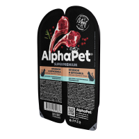 AlphaPet для кошек с чув. пищ. ягненок брусника мясные кусочки в соусе 80 г