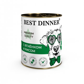 Best Dinner Dog Premium  консервы для собак и щенков с 6 мес. Меню №5 с ягненком и рисом 0,34 кг