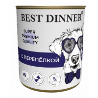 Best Dinner Dog Super Premium Мясные деликатесы  конс. для собак и щенков с перепелкой 0,34 кг
