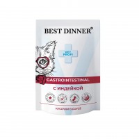 АКЦИЯ: (Скидка 10%) Best Dinner Vet Profi Gastro для кошек, индейка, кусочки в соусе (при ЖКТ), 85 г