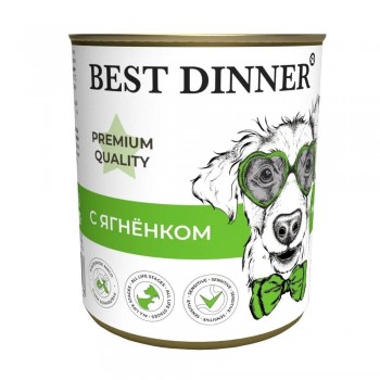 Best Dinner Dog Premium  консервы для юниоров и щенков с 6 мес. Меню №1 с ягненком 0,34 кг
