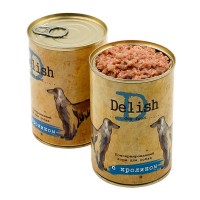 Delish, консервы д/собак кролик, 970 г