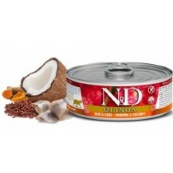 Farmina N&D Cat консервы для кошек киноа сельдь  кокос  70 г