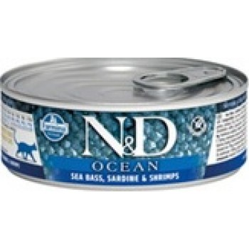 Farmina N&D Cat консервы для кошек оушен сибас сардина  креветки 70 г