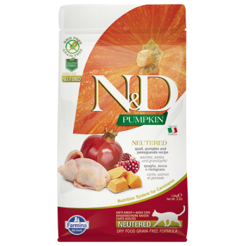 Farmina N&D Cat Prime корм д/стерилизованных кошек перепел/гранат/тыква 1,5 кг