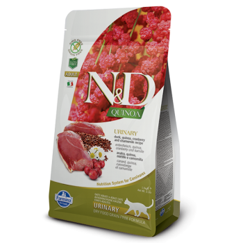 Farmina N&D Cat Quinoa Grain Free Urinary Duck кошек для профилактики МКБ  утка и киноа 1,5 кг