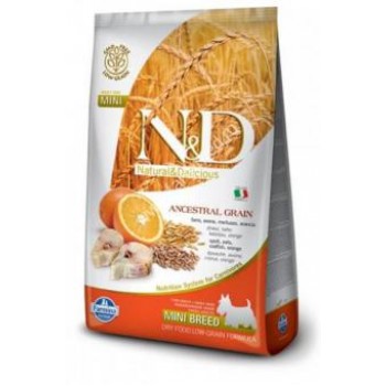  Farmina N&D Dog Ocean Adult Mini для собак низкозерновой треска и апельсин 7 кг
