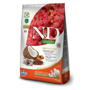 Farmina N&D Dog для собак для  кожи и шерсти беззерновой сельдь  киноа 7 кг