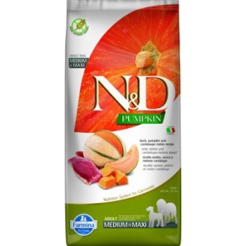 Farmina N&D для собак  медиум и макси утка дыня тыква 12 кг