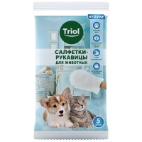 Влажные салфетки-рукавицы Gamma для животных, 260*170 мм (уп.5 шт.)