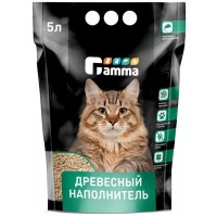 Наполнитель древесный Gamma крупные гранулы, 5 л