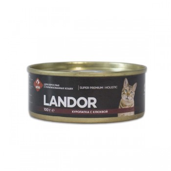 Landor конс. для кошек стерилизованных куропатка с клюквой, 100 г