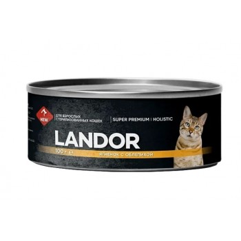 Landor конс. для кошек стерилизованных ягненок с облепихой, 100 г
