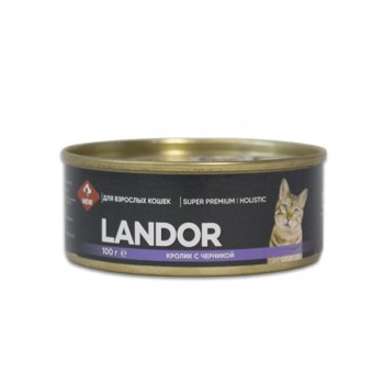 Landor конс. для кошек кролик с черникой, 100 г