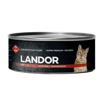 Landor конс. для кошек телятина с шиповником, 100 г