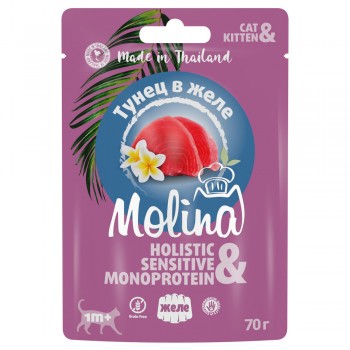 MOLINA пауч для котят и кошек тунец в желе, 70 г