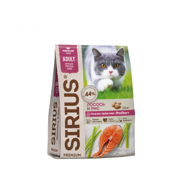 Sirius сухой корм для кошек лосось/рис 0,4 кг