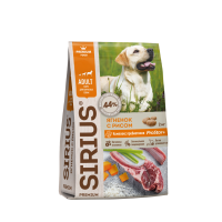 Sirius сухой корм для взрослых собак ягненок/рис 2 кг
