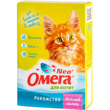 Витаминное лакомство д/котят Омега Neo (таурин + пребиотик), 60 табл.