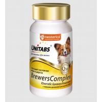 Витаминное лакомство д/собак Unitabs Brewers Complex Q10 с пивными дрожжами д/мелких собак 100 шт. 