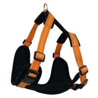 Шлейка-жилетка ZooExpress Fresh Line, черная сетка с апельсиновым XS ОГ 40-48 см, ОШ 30-38 см