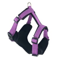 Шлейка-жилетка ZooExpress Fresh Line, черная сетка с сиреневым S ОГ 46-56 см, ОШ 32-42 см