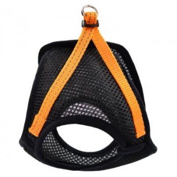 Шлейка-жилетка ZooExpress Fresh Line жилет, черная сетка с апельсиновым  S (ОГ28-32) см