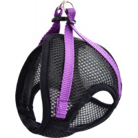 Шлейка-жилетка ZooExpress Fresh Line жилет, черная сетка с сиреневым  XS (ОГ24*28) Шлейка-жилетка ZooExpress Fresh Line жилет, черная сетка с сиреневым  XS (ОГ24*28)