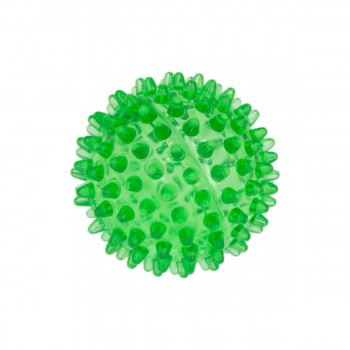 Игрушка д/собак ZooOne ПВХ мяч массажный 10 см прозрачный зелёный
