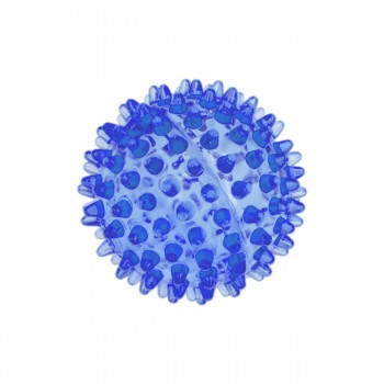 Игрушка д/собак ZooOne ПВХ мяч массажный 10 см прозрачный синий