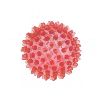 Игрушка д/собак ZooOne ПВХ мяч массажный 10 см прозрачный красный