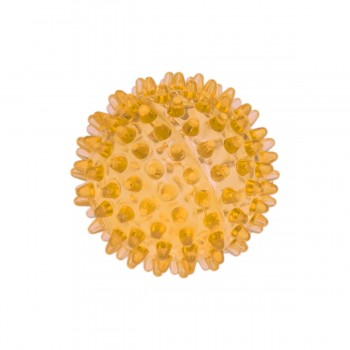 Игрушка д/собак ZooOne ПВХ мяч массажный 6 см прозрачный желтый