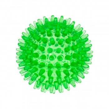 Игрушка д/собак ZooOne ПВХ мяч массажный 8 см прозрачный зеленый